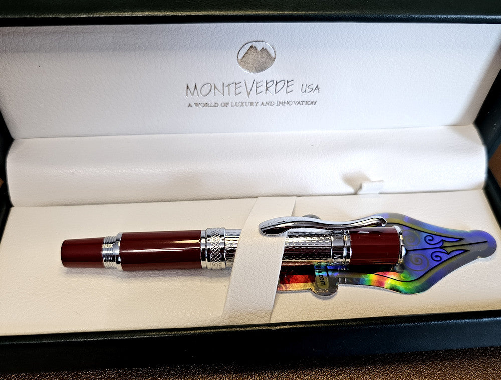 Monteverde Mini Jewelria Fountain Pen, Burgundy/Barley M