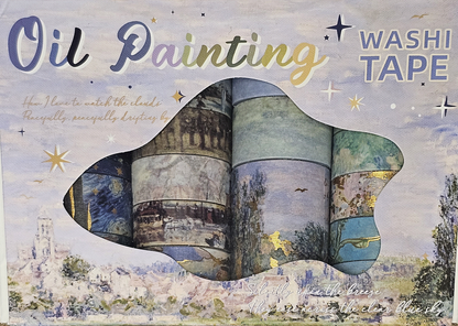 Foil & Print Oil Painting Washi Tape, 24 rolls