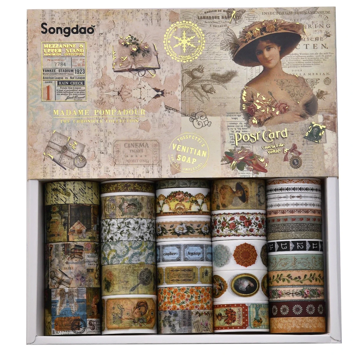 Songdao Madame Pompadour washi tape collection, 36 rolls